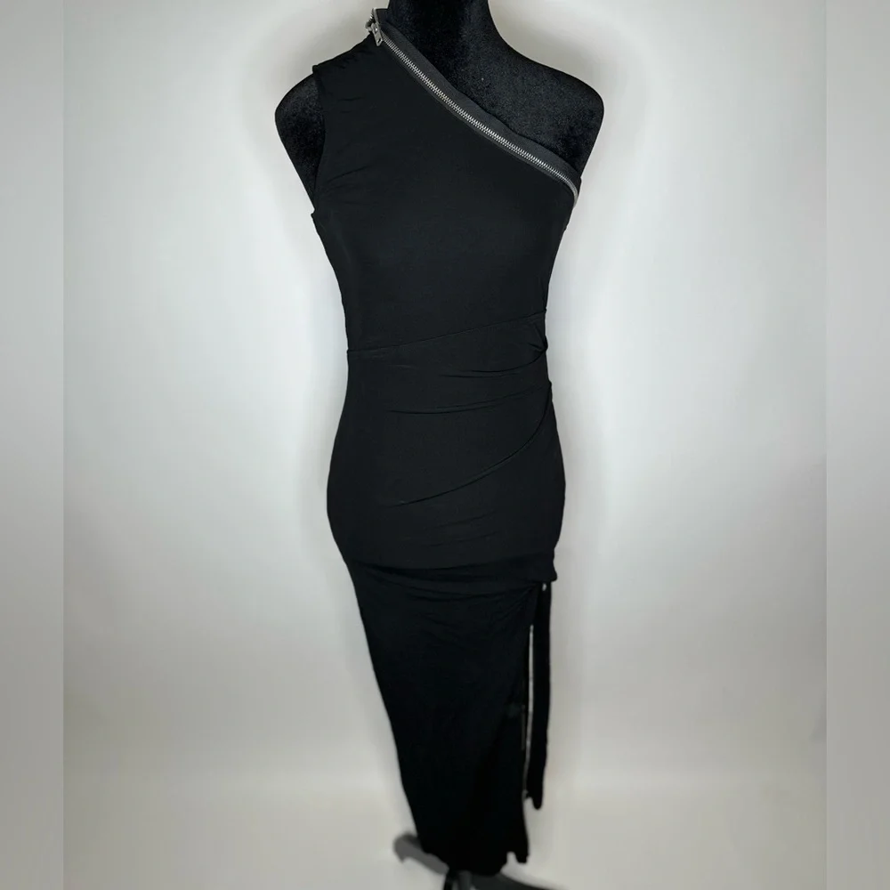 Helmut Lang Asymmetric Zip Midi Dress - Picture 6 of 10
